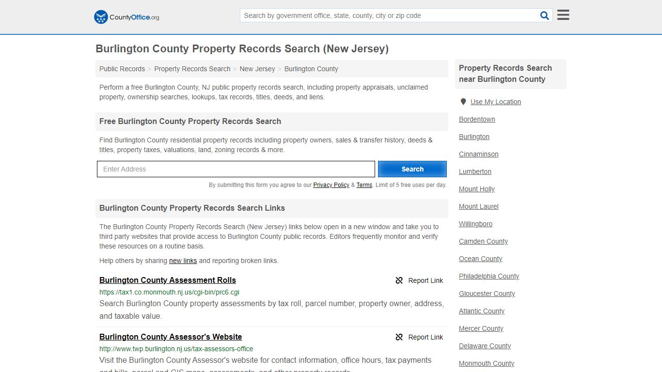 Property Records Search - Burlington County, NJ ...